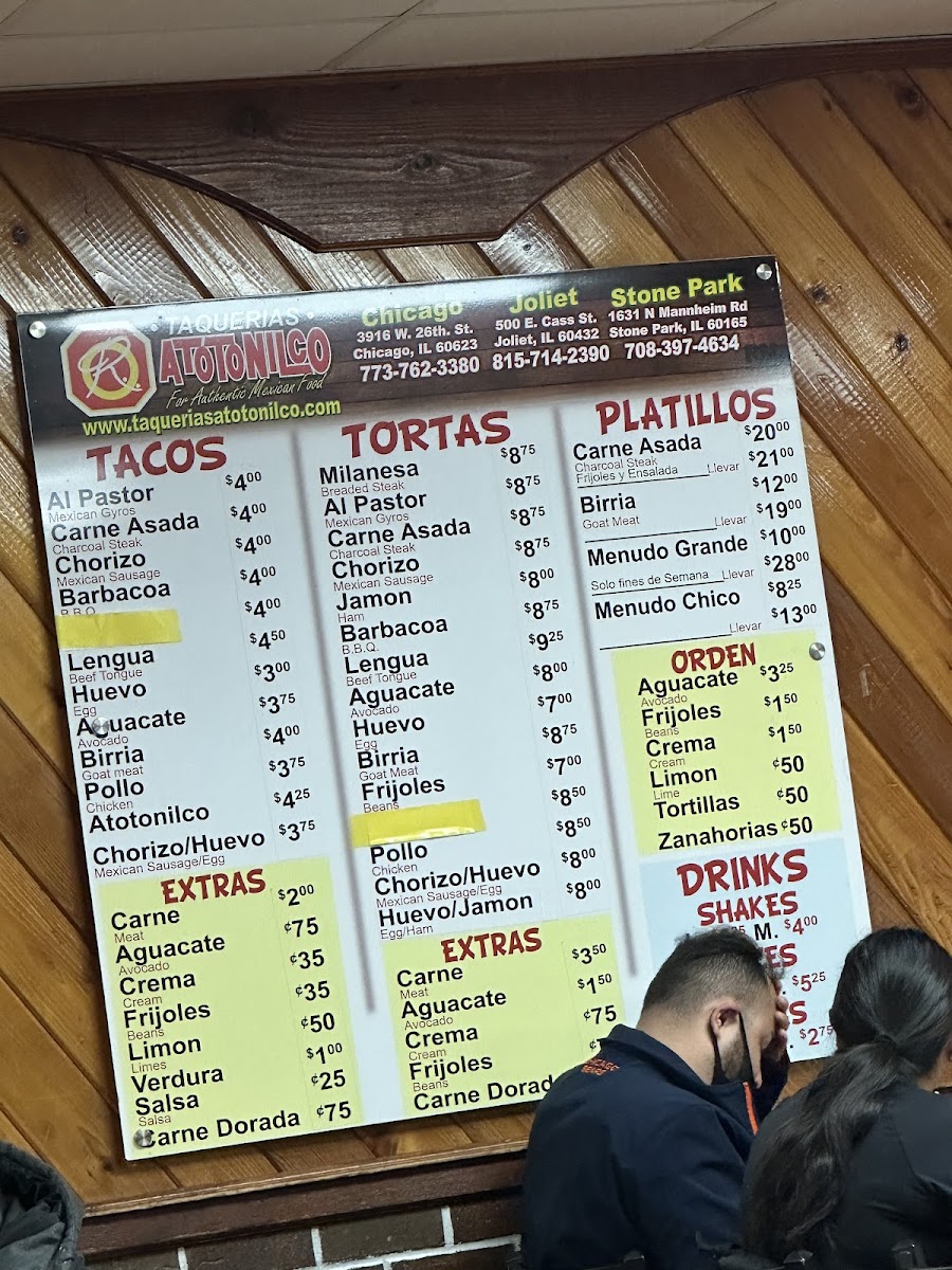 Taquerías Atotonilco - Little Village Menu - Image 4